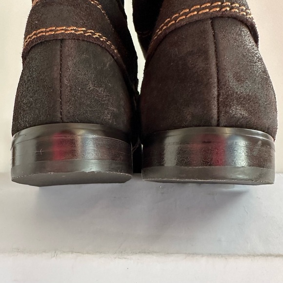 ARRAY MAVERICK BROWN SUEDE DISTRESSED SLOUCHY HARNESS FLAT ANKLE BOOT BOOTIE Sz9 - Picture 11 of 12